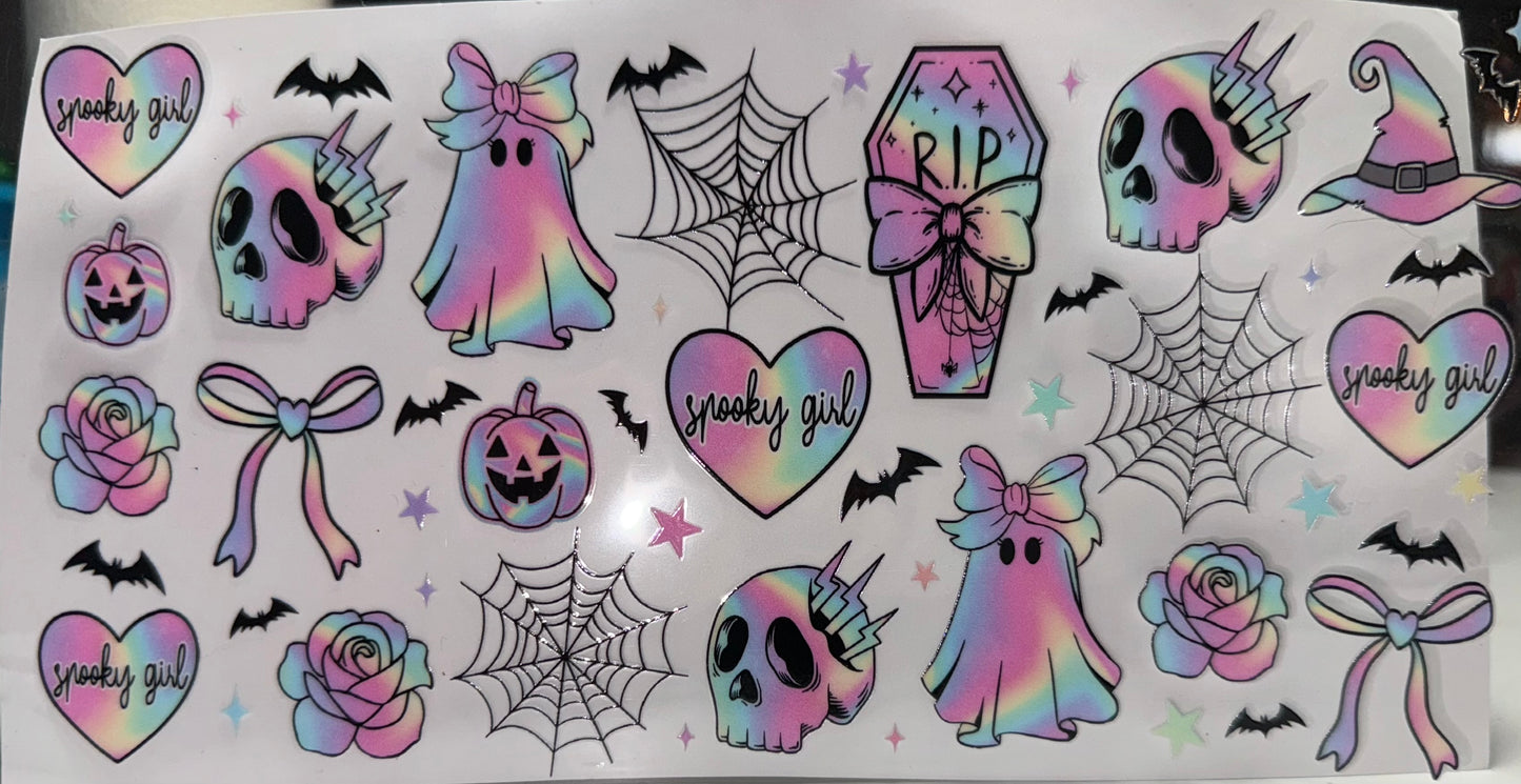 49 - Holographic Ghost Skull Halloween