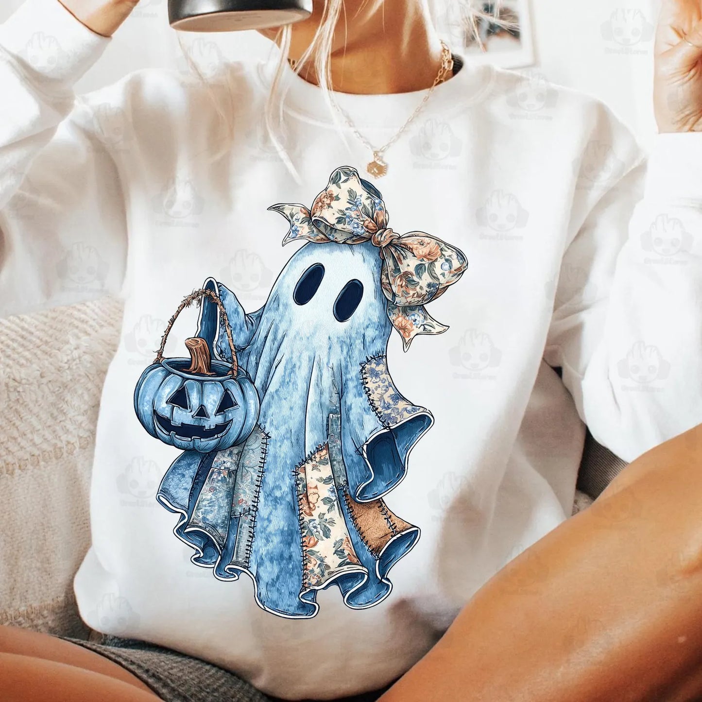 Denim Patchwork Ghost - Youth Sizes