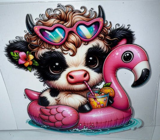 39 - Cow in Flamingo Float