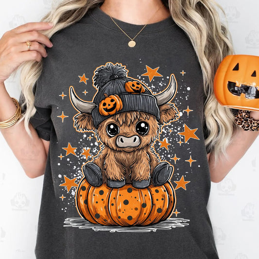 Pumpkin Highland Cow Fall - Youth Sizes