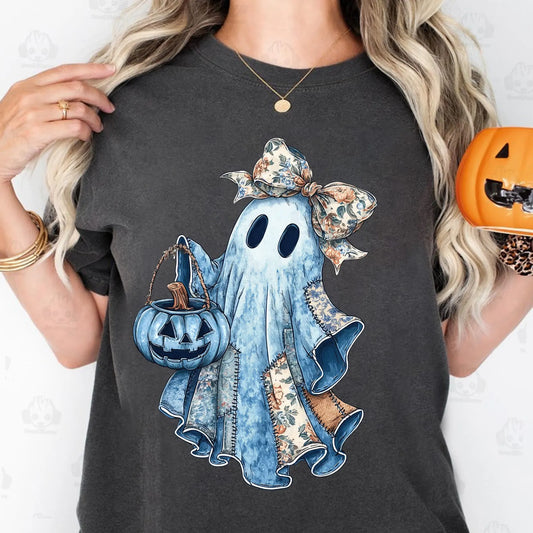 Denim Patchwork Ghost - Youth Sizes